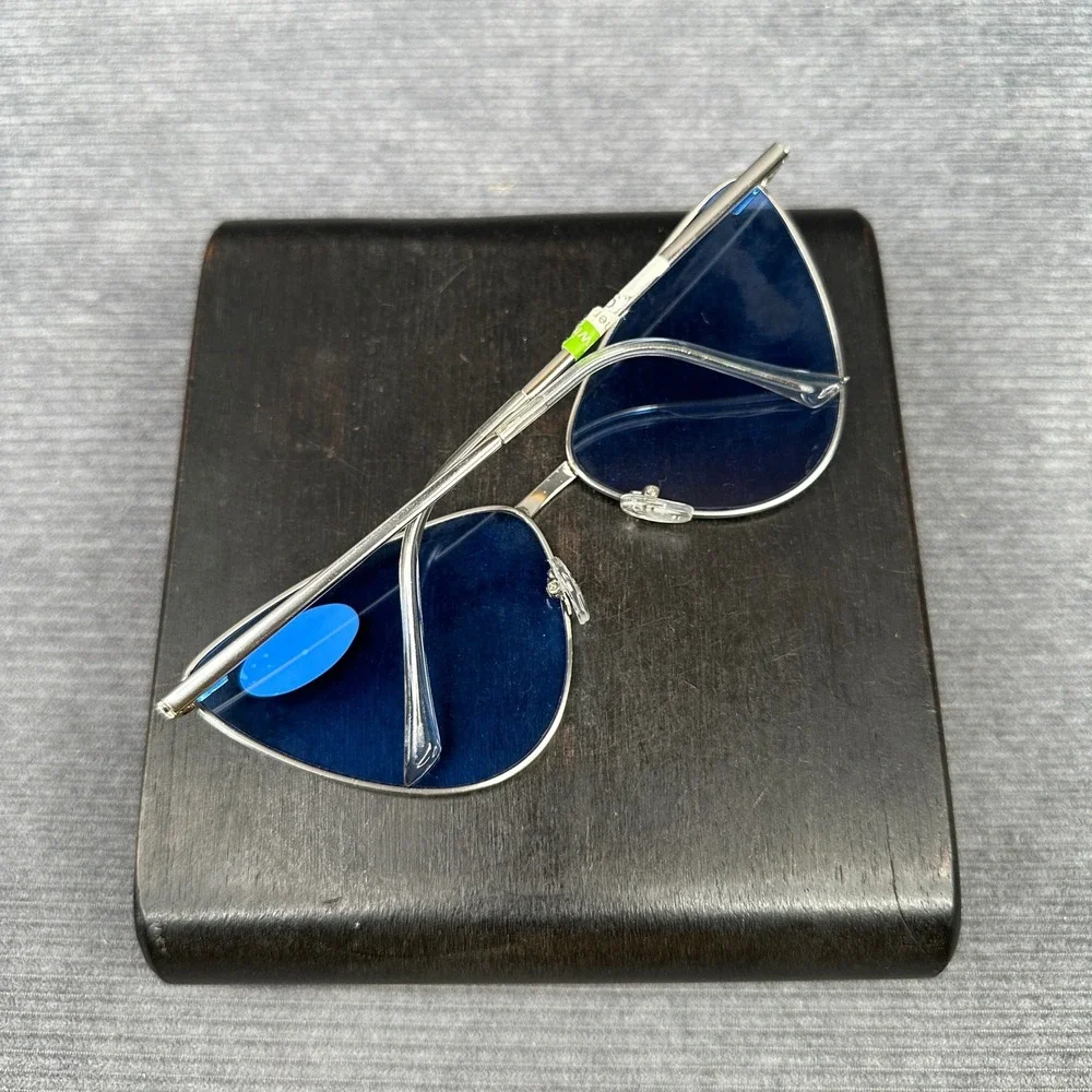 AJ Morgan Silver Cat Eye Sunglasses Blue Tint Lens UV 400 Retro 88472